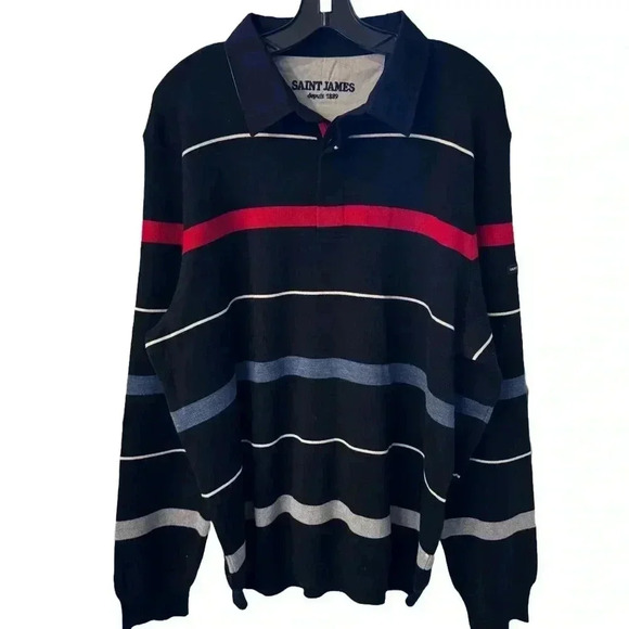 Saint James Depuis 1889 Men’s wool Blend Striped sweater Size XXL (48) NWOT - Picture 1 of 8